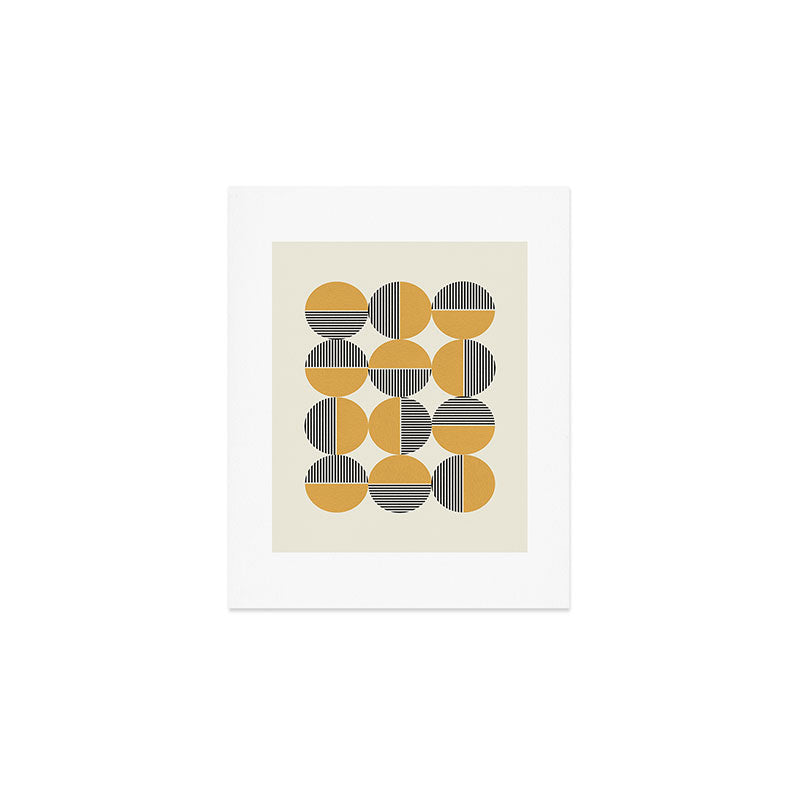 Circle pattern mid-century style Art Print Gallery Image 1
