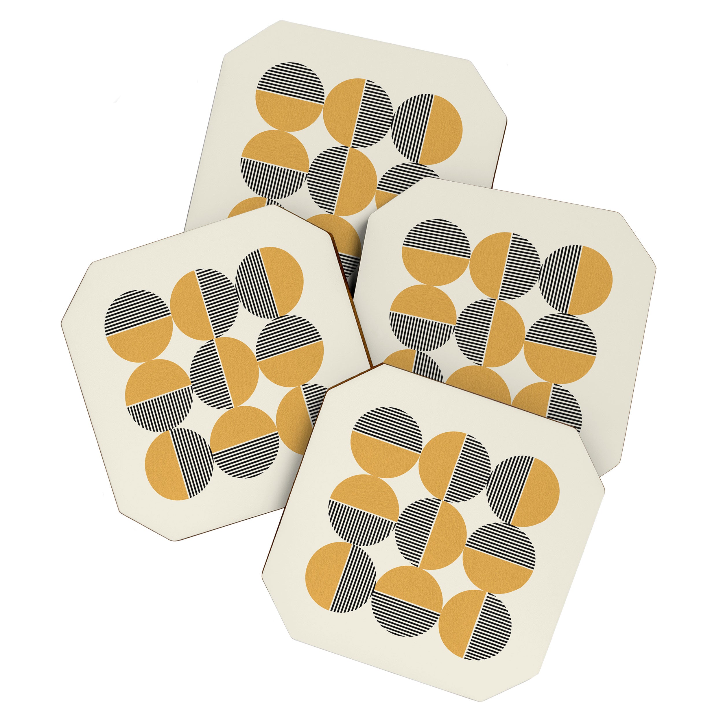 Circle pattern mid-century style Coaster Gallery Image 1