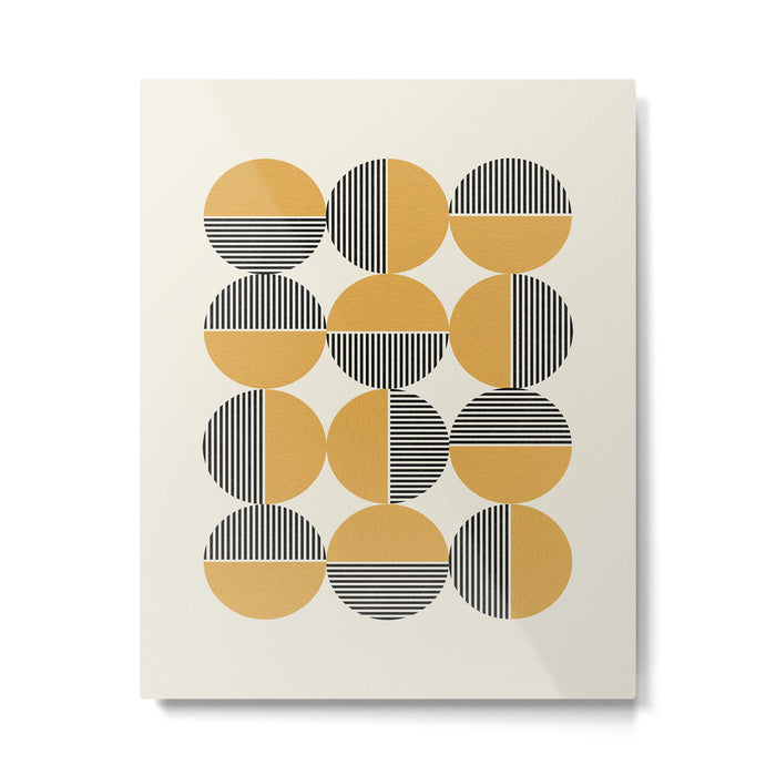 Circle pattern mid-century style Metal Print Gallery Image 1