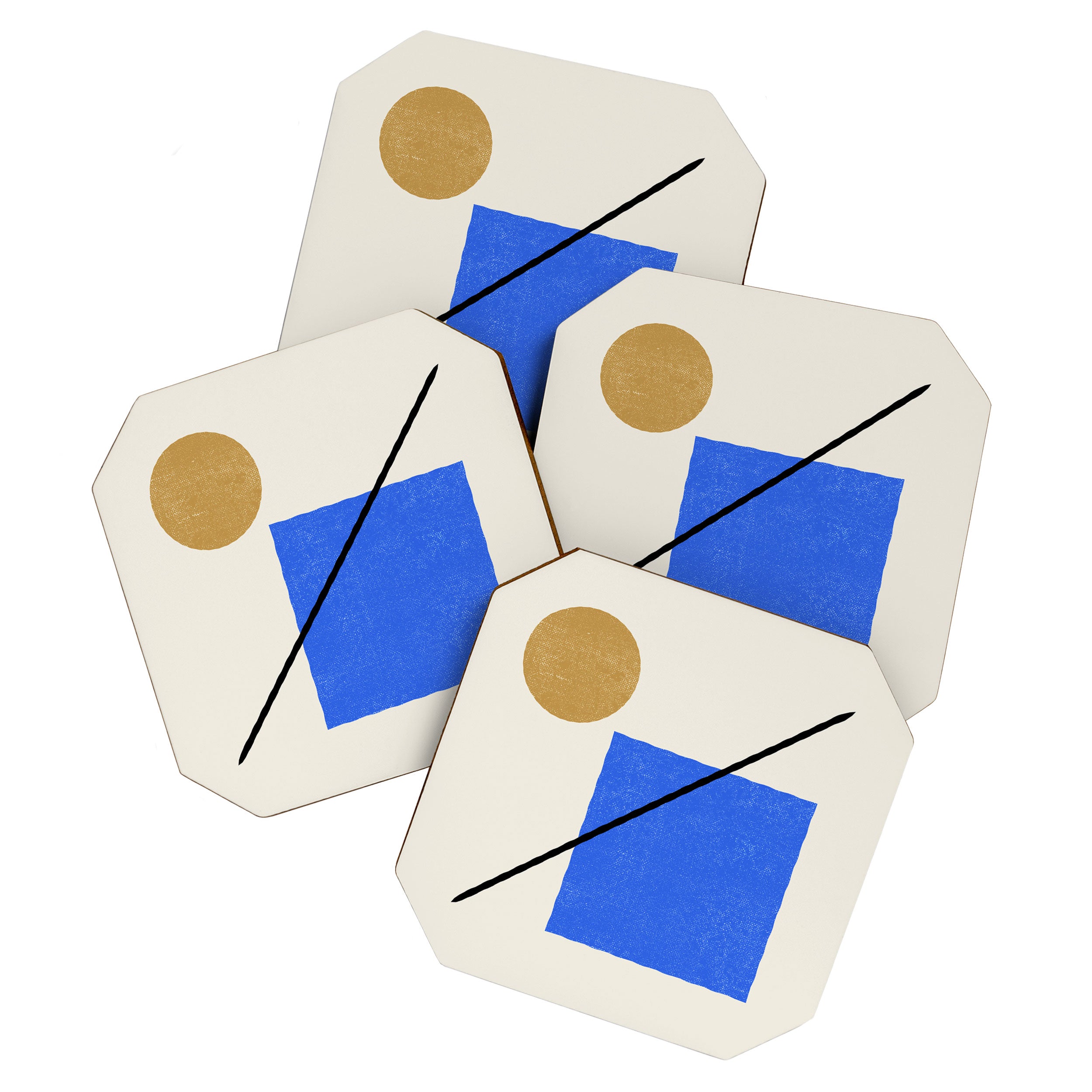 Circle Square Line - Blue Gold Coaster Gallery Image 1