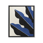 Color Block Abstract Leaf - Blue Black  Framed Canvas Print Gallery Image 6