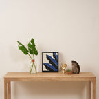 Color Block Abstract Leaf - Blue Black  Framed Canvas Print Gallery Image 4