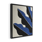 Color Block Abstract Leaf - Blue Black  Framed Canvas Print Gallery Image 2