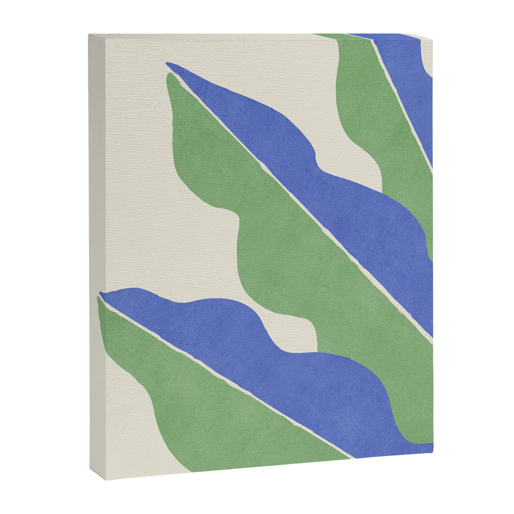 Color Block Abstract Leaf - Blue Green Canvas Print Gallery Image 6
