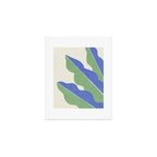 Color Block Abstract Leaf - Blue Green Art Print Gallery Image 1