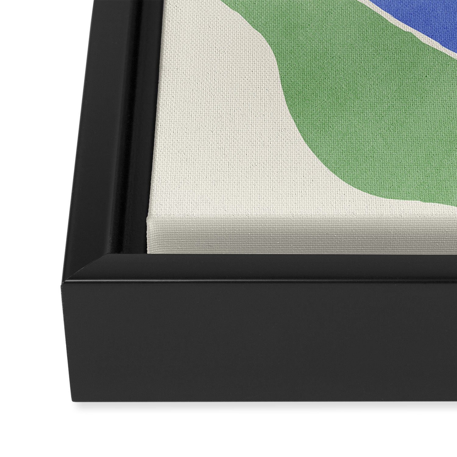 Color Block Abstract Leaf - Blue Green Framed Canvas Print Gallery Image 3