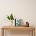 Color Block Abstract Leaf - Blue Green Framed Canvas Print Gallery Image 4