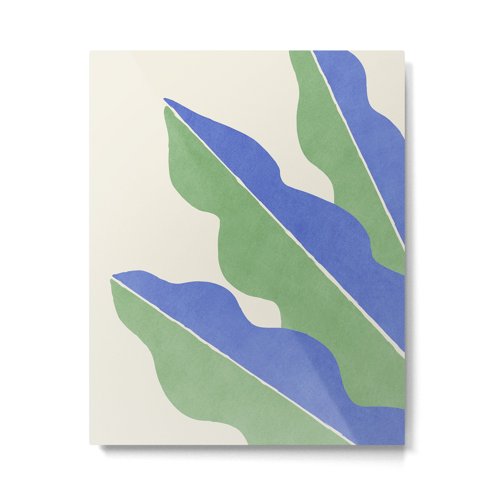 Color Block Abstract Leaf - Blue Green Metal Print Gallery Image 4