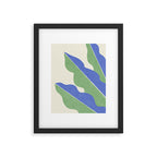 Color Block Abstract Leaf - Blue Green Framed Art Print Gallery Image 5