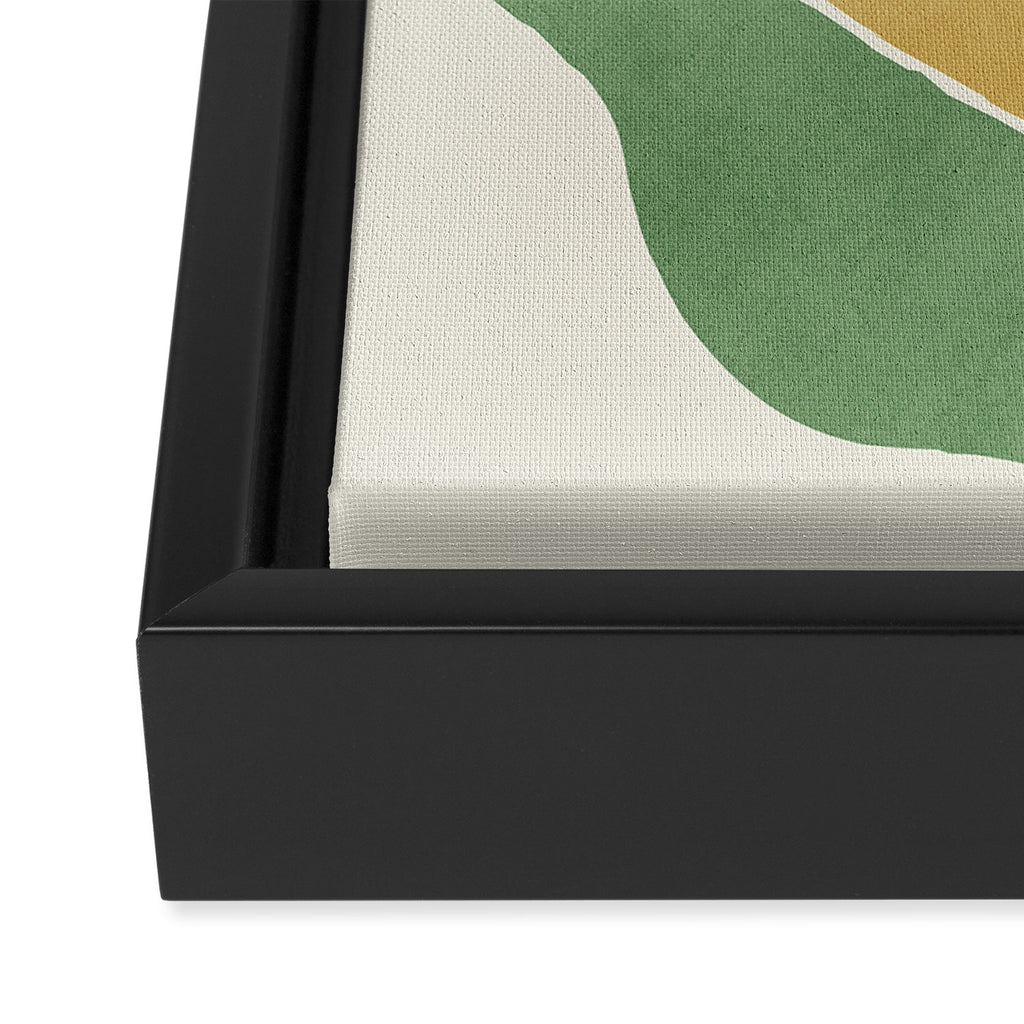Color Block Abstract Leaf - Gold Green Framed Canvas Print Gallery Image 3