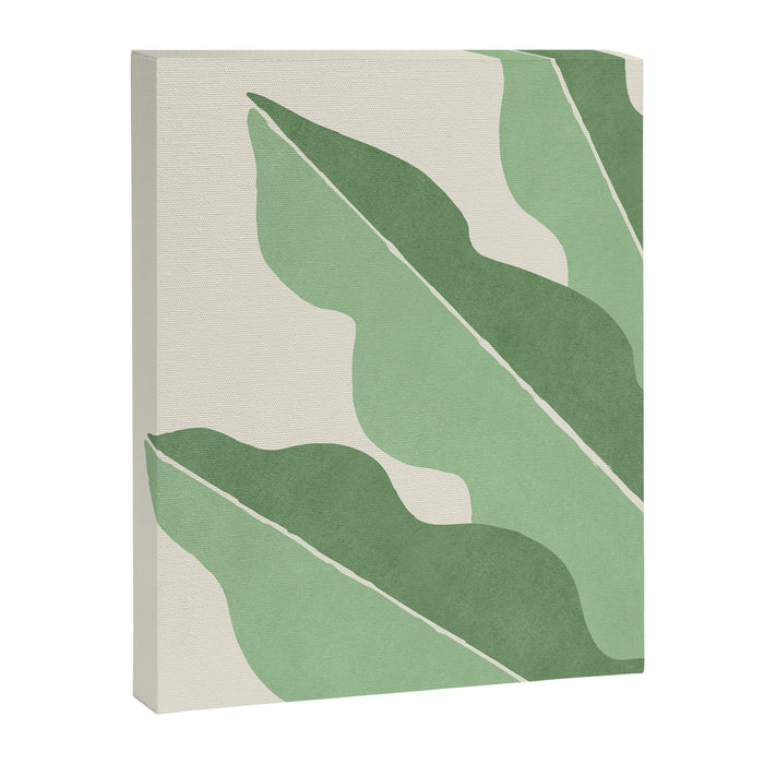Color Block Abstract Leaf - Green Canvas Print Gallery Image 1