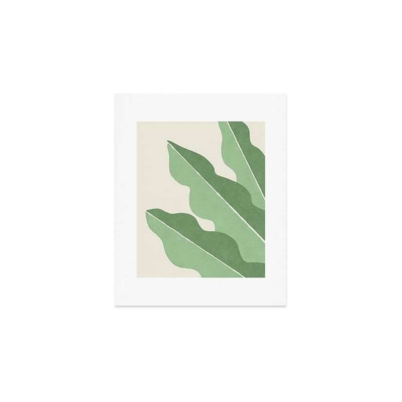 Color Block Abstract Leaf - Green Art Print Gallery Image 1