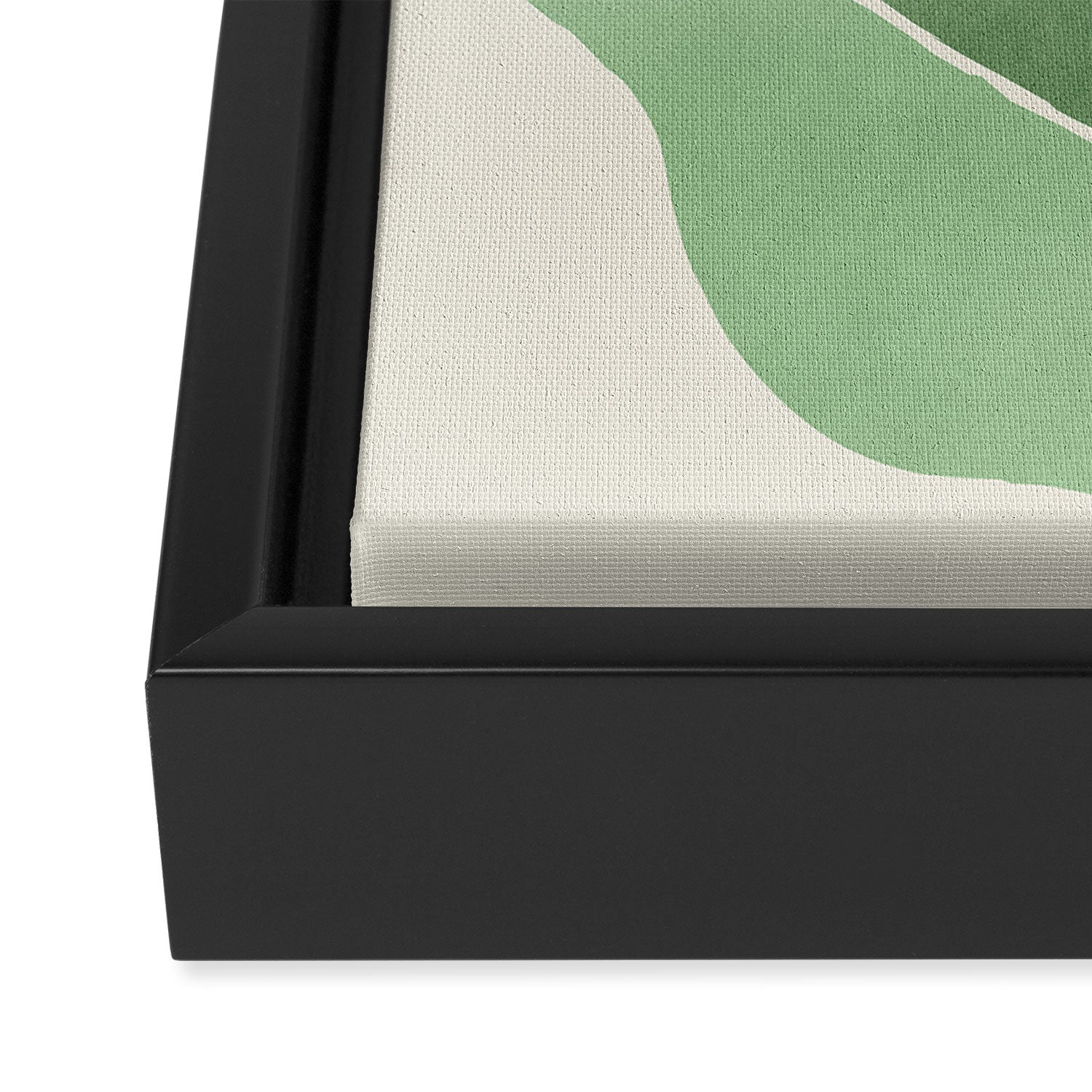 Color Block Abstract Leaf - Green Framed Canvas Print Gallery Image 3