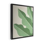 Color Block Abstract Leaf - Green Framed Canvas Print Gallery Image 2