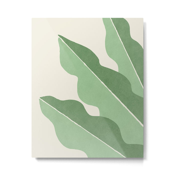 Color Block Abstract Leaf - Green Metal Print Gallery Image 1
