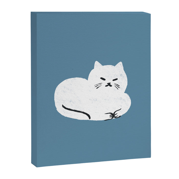 Comfy Cat WarmBlue Canvas Print Gallery Image 1