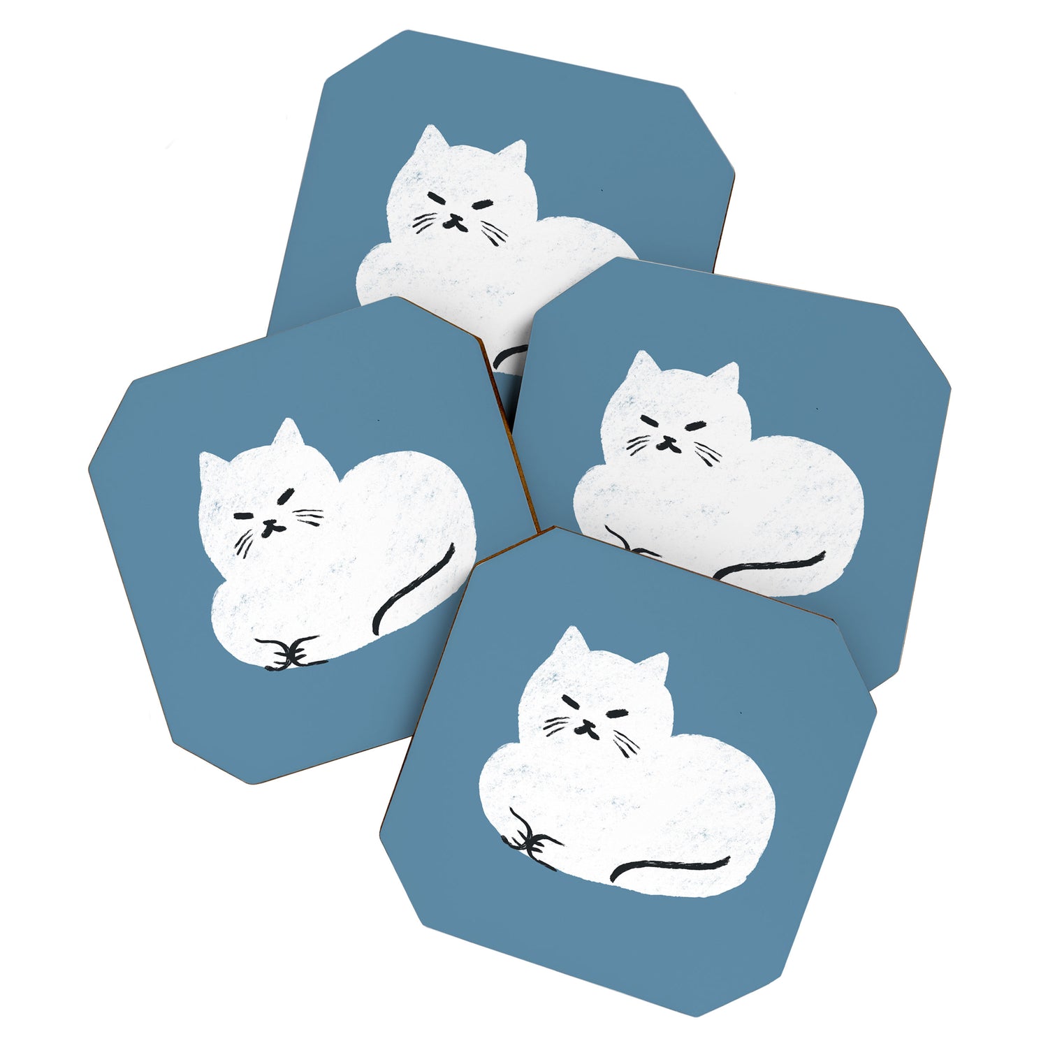 Comfy Cat WarmBlue Coaster Gallery Image 1