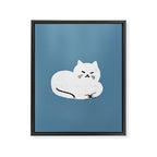 Comfy Cat WarmBlue Framed Canvas Print Gallery Image 8