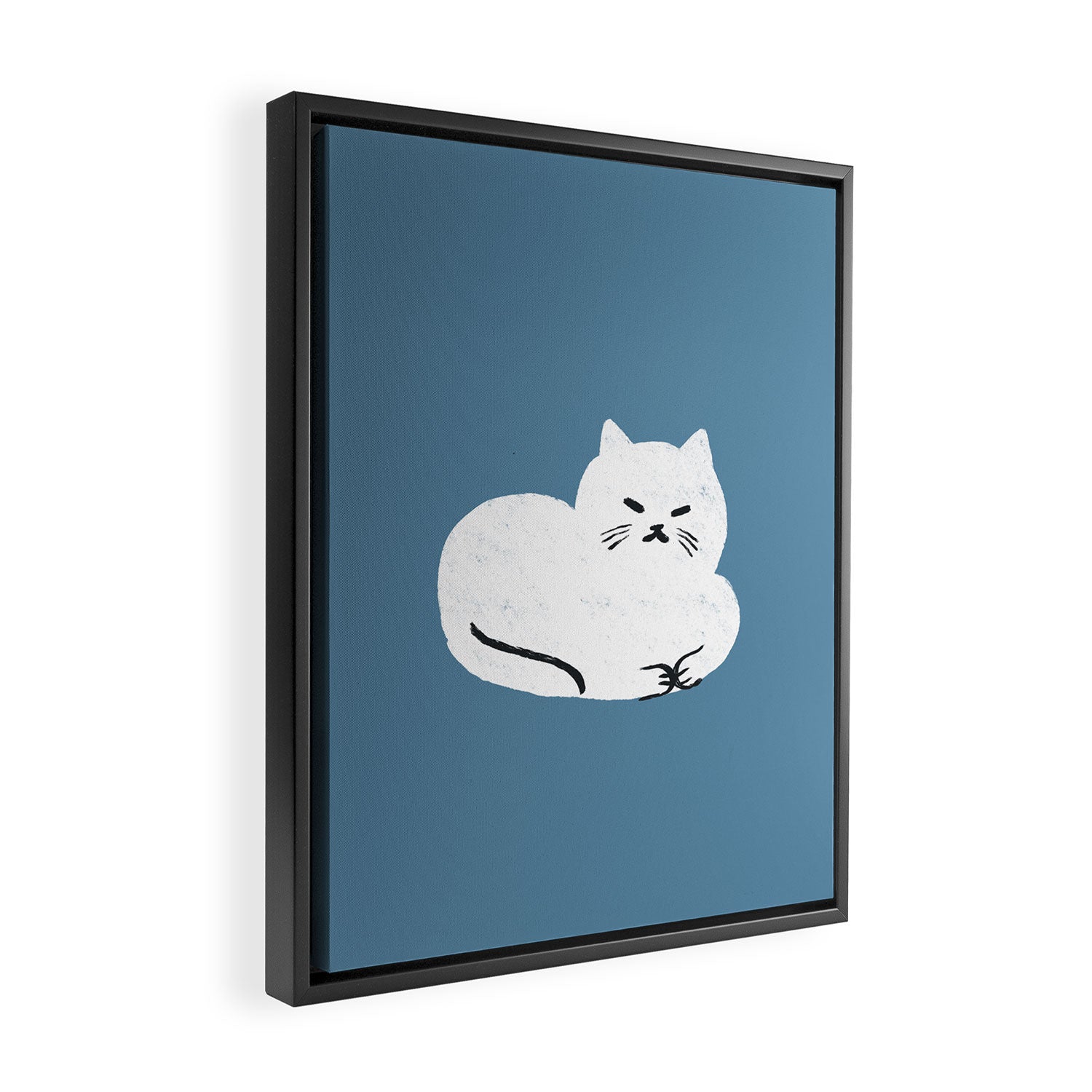 Comfy Cat WarmBlue Framed Canvas Print Gallery Image 2