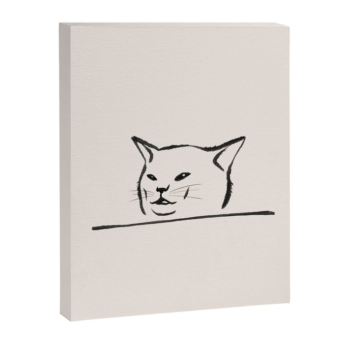 Confused cat meme drawing Canvas Print Gallery Image 1