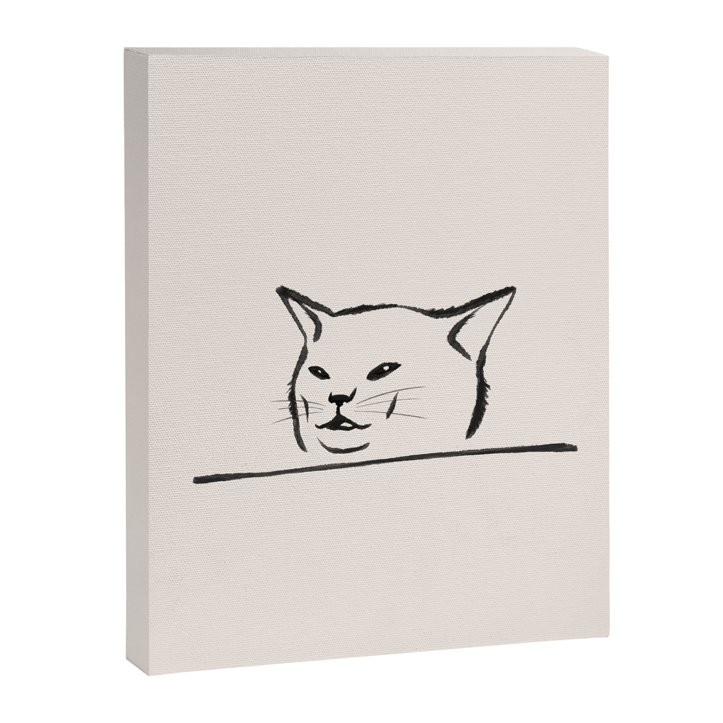 Confused cat meme drawing Canvas Print Gallery Image 8