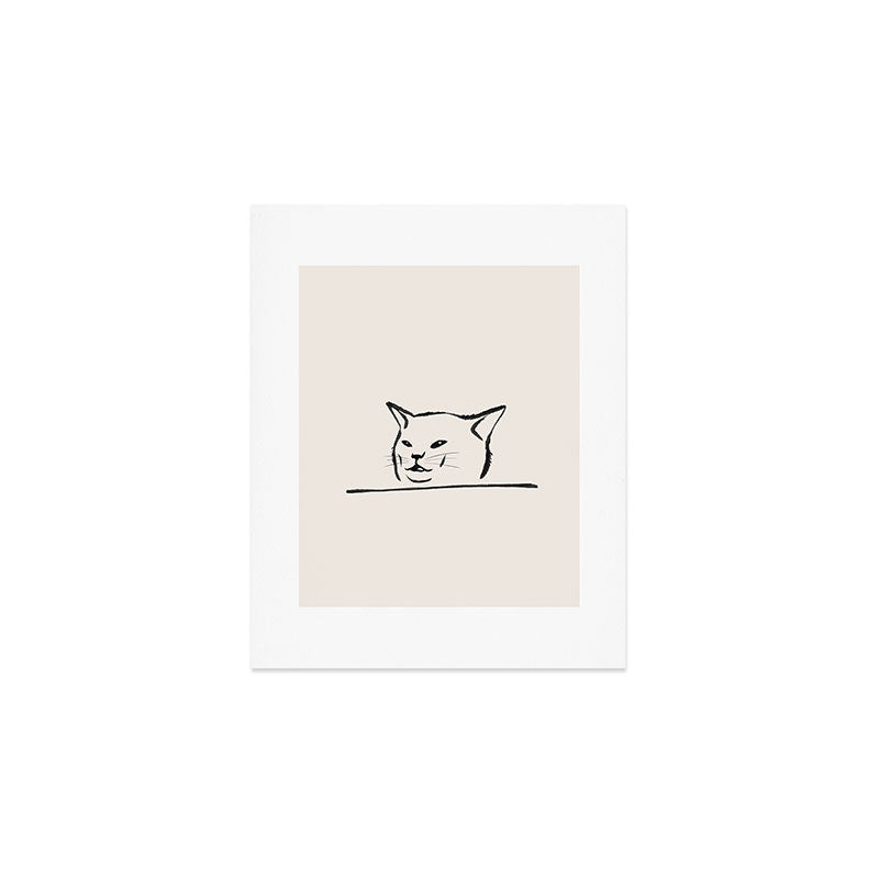 Confused cat meme drawing Art Print Gallery Image 1