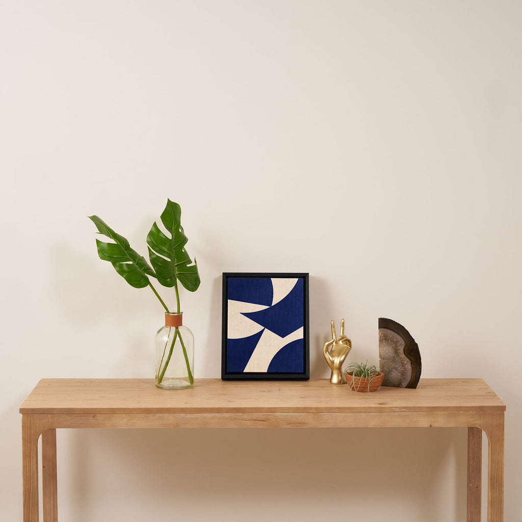 Cut-out Abstract Modern Shapes - blue Framed Canvas Print Gallery Image 4