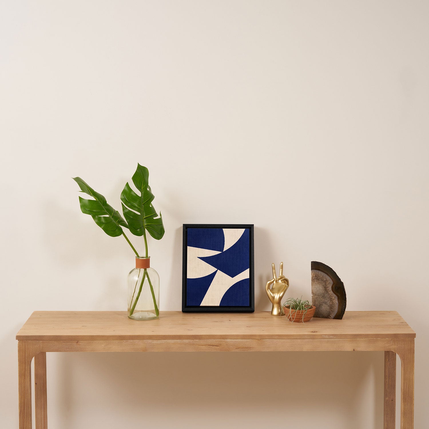 Cut-out Abstract Modern Shapes - blue Framed Canvas Print Gallery Image 4