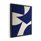Cut-out Abstract Modern Shapes - blue Framed Canvas Print Gallery Image 2