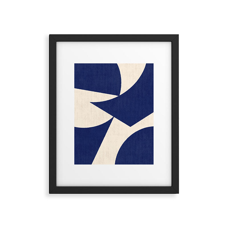 Cut-out Abstract Modern Shapes - blue Framed Art Print Gallery Image 4