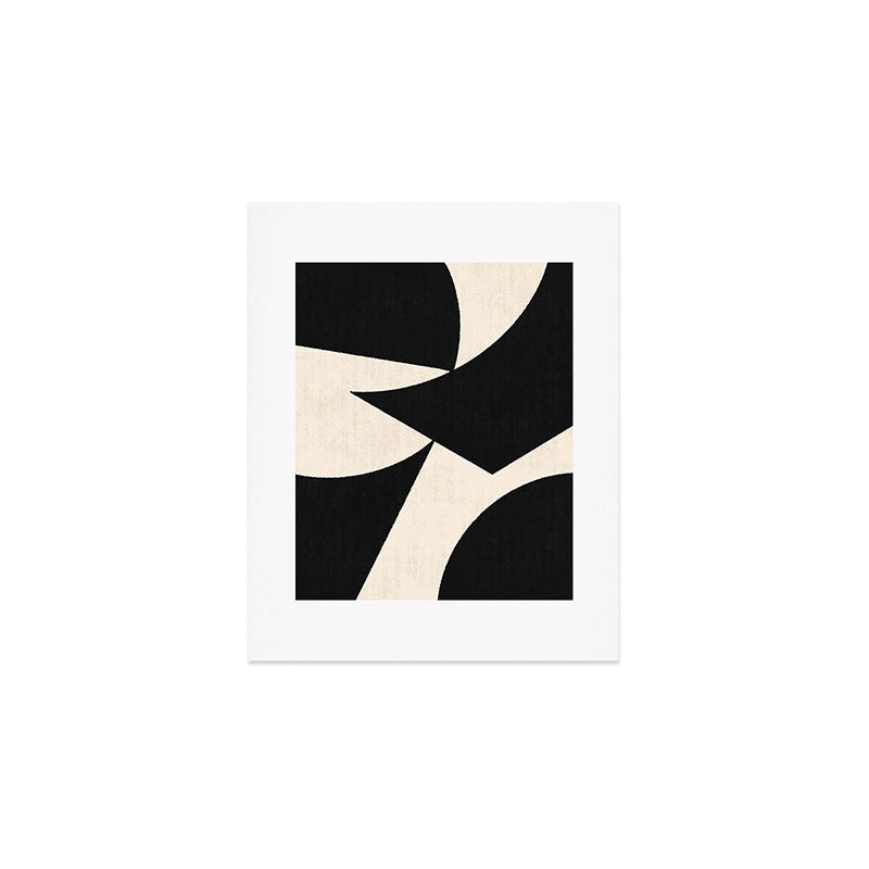 Cut-out Abstract Modern Shapes - black Art Print Gallery Image 1