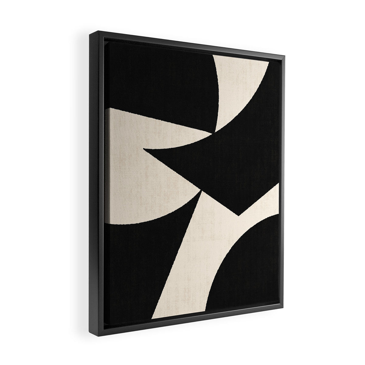 Cut-out Abstract Modern Shapes - black Framed Canvas Print Gallery Image 2