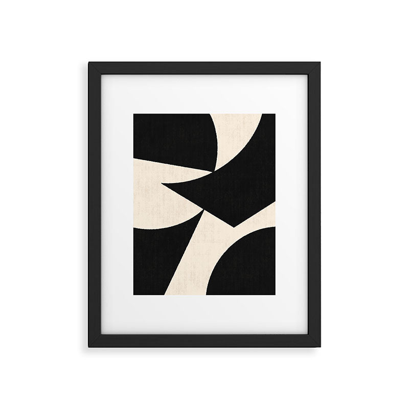 Cut-out Abstract Modern Shapes - black Framed Art Print Gallery Image 6
