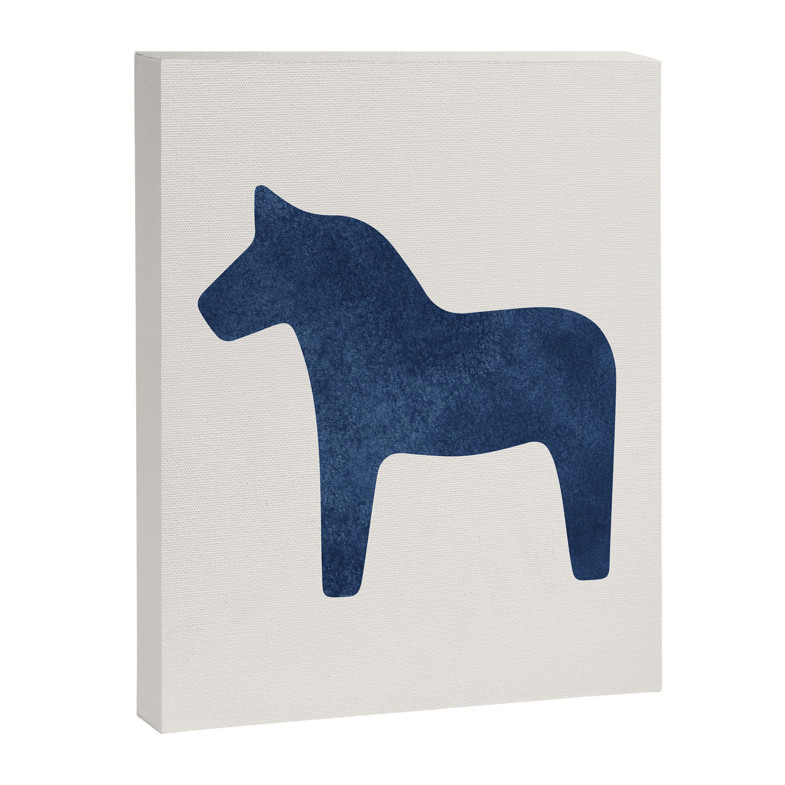Dala Horse - Navy Blue Canvas Print Gallery Image 6