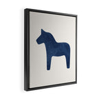 Dala Horse - Navy Blue Framed Canvas Print Gallery Image 2