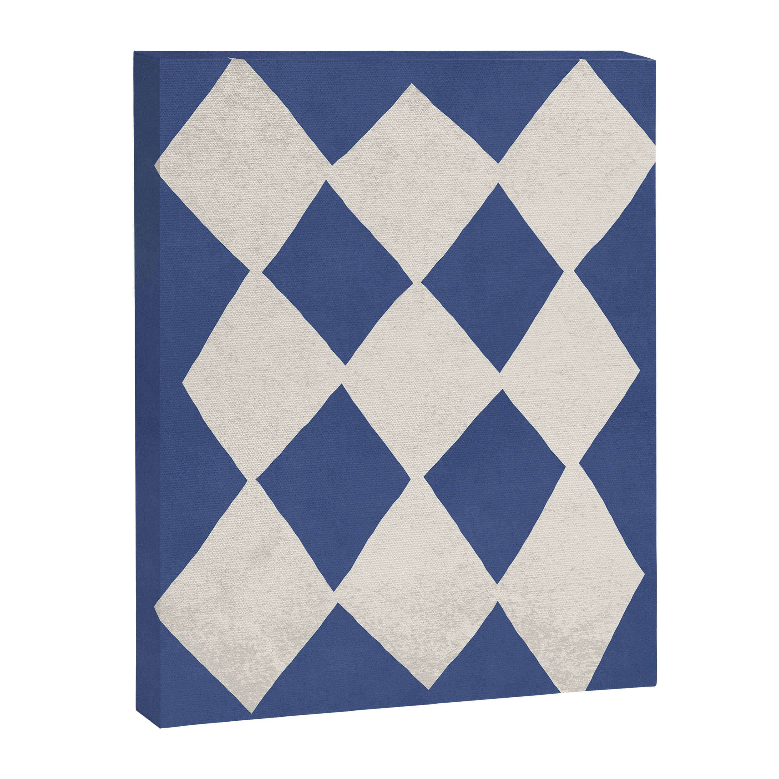Diamond Pattern Abstract - Dark Blue Canvas Print Gallery Image 6