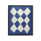 Diamond Pattern Abstract - Dark Blue Framed Canvas Print Gallery Image 6