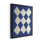 Diamond Pattern Abstract - Dark Blue Framed Canvas Print Gallery Image 2