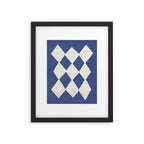 Diamond Pattern Abstract - Dark Blue Framed Art Print Gallery Image 5