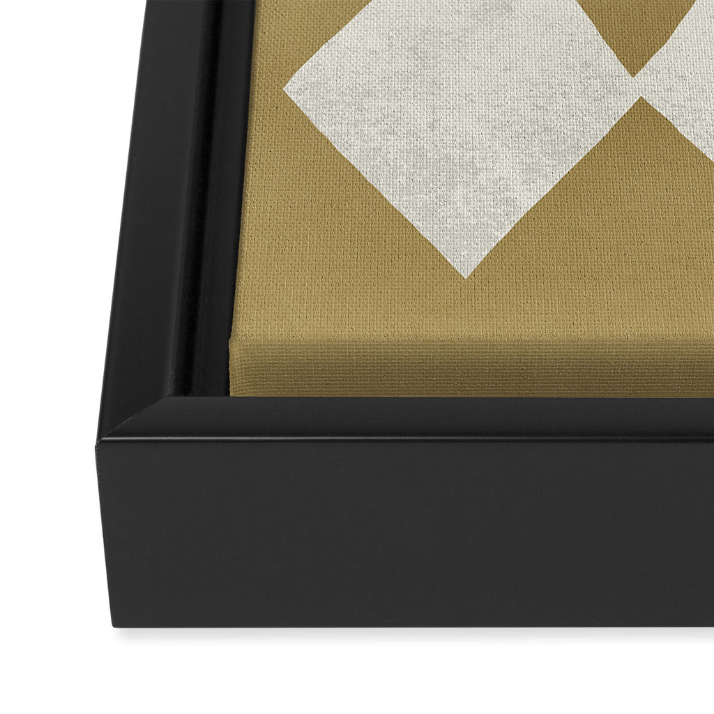 Diamond Pattern Abstract - Gold Beige Framed Canvas Print Gallery Image 3