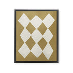 Diamond Pattern Abstract - Gold Beige Framed Canvas Print Gallery Image 6