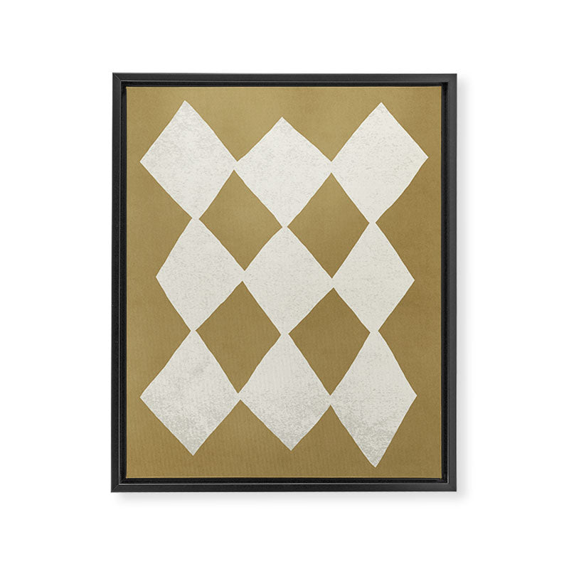 Diamond Pattern Abstract - Gold Beige Framed Canvas Print Gallery Image 6