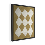 Diamond Pattern Abstract - Gold Beige Framed Canvas Print Gallery Image 2