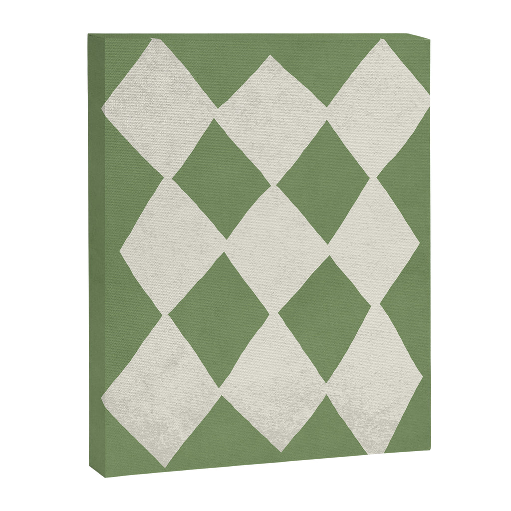 Diamond Pattern Abstract - Green Canvas Print Gallery Image 6