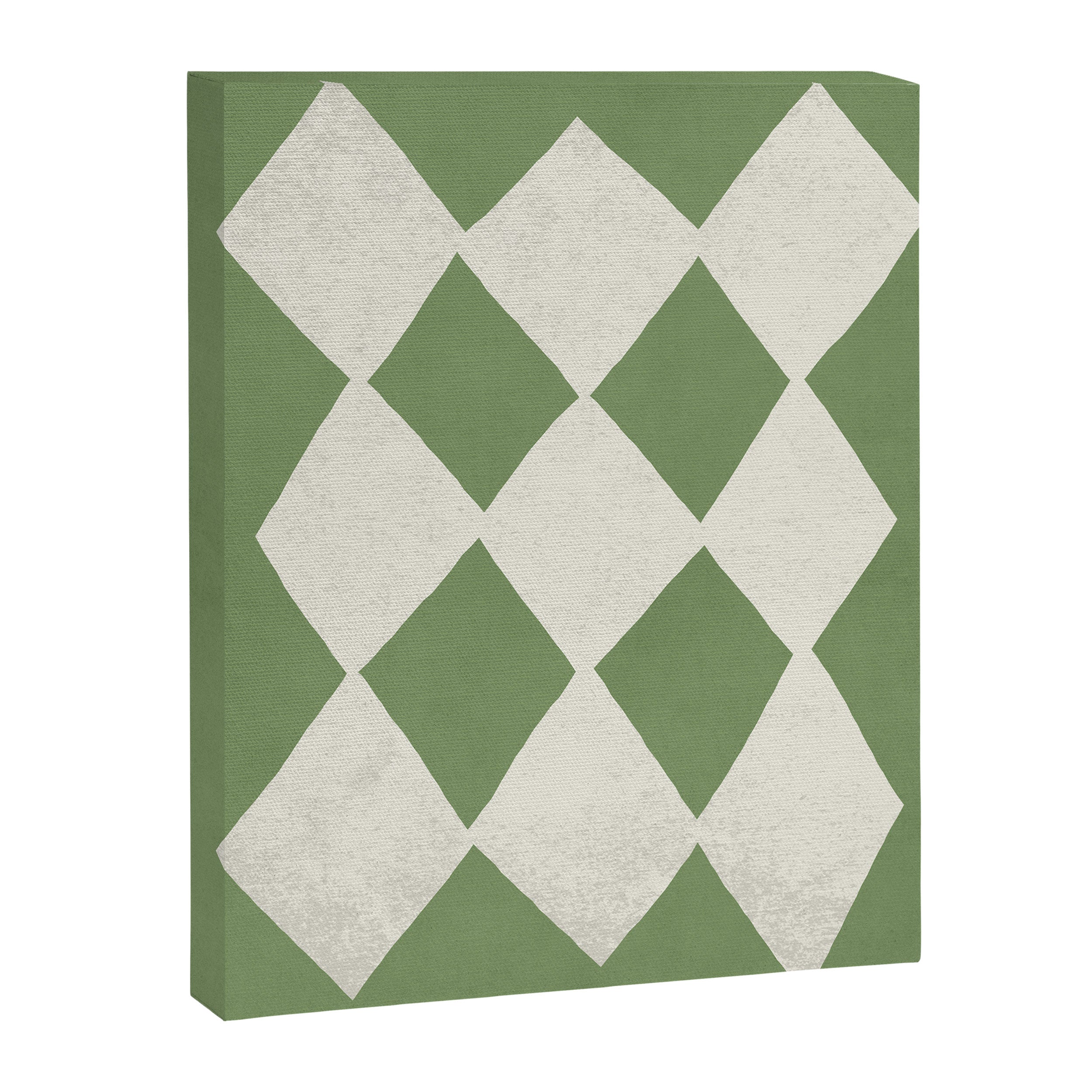 Diamond Pattern Abstract - Green Canvas Print Gallery Image 6