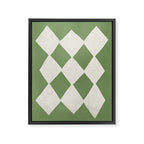 Diamond Pattern Abstract - Green Framed Canvas Print Gallery Image 6