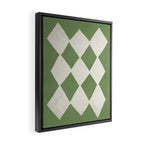 Diamond Pattern Abstract - Green Framed Canvas Print Gallery Image 2