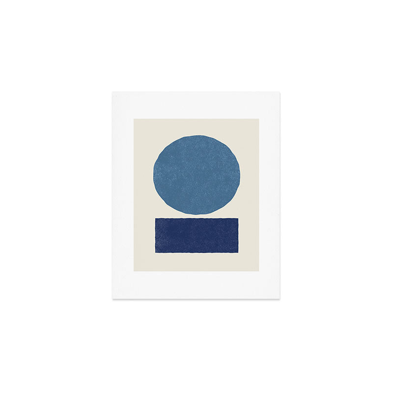 Geometric Balance - Blue Navy Art Print Gallery Image 1