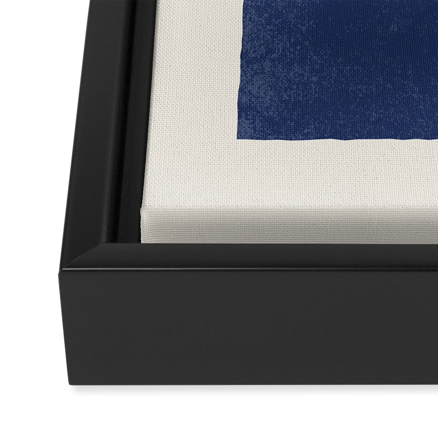 Geometric Balance - Blue Navy Framed Canvas Print Gallery Image 3