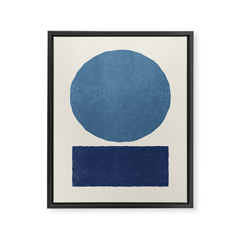 Geometric Balance - Blue Navy Framed Canvas Print Gallery Image 6